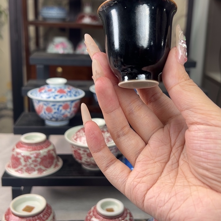 陶摆件景德镇毛仔柴窑主人杯