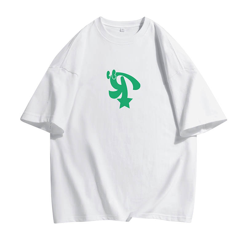 Aloxadoer7A抗菌新款纯棉百搭休闲宽松时尚短袖男情侣T恤夏季印花