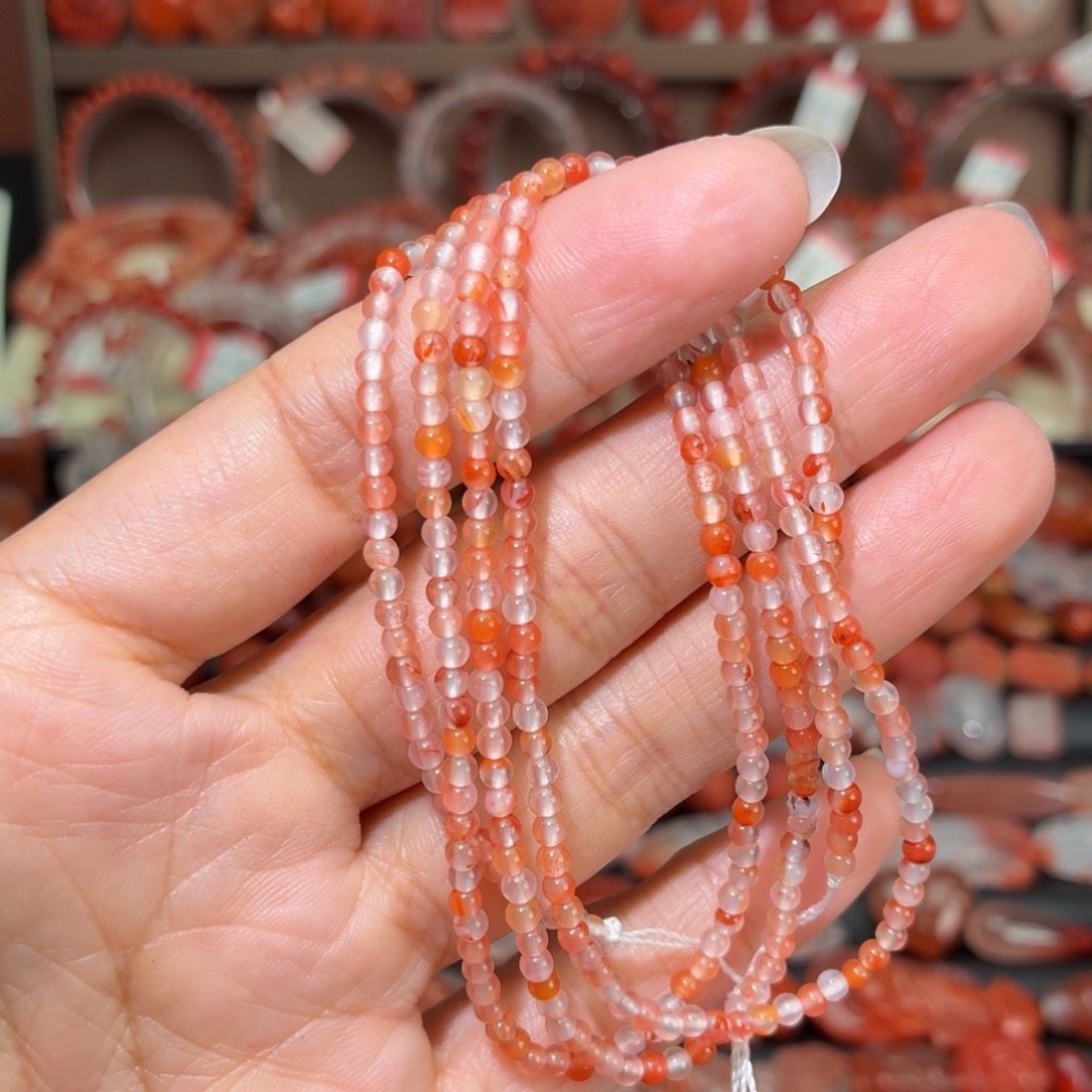 南红玛瑙未镶嵌颈饰糖果色小米珠多圈2+