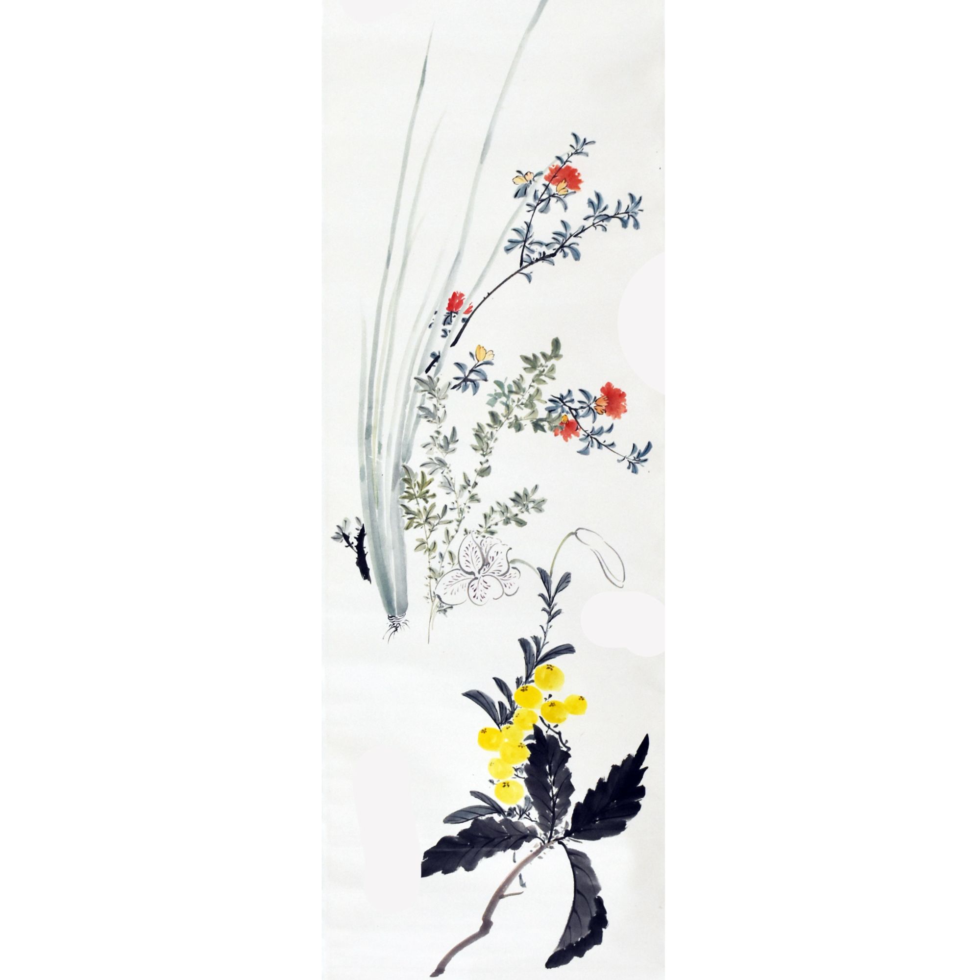 HM5008 花卉 136×33cm 纸本立轴 4平尺