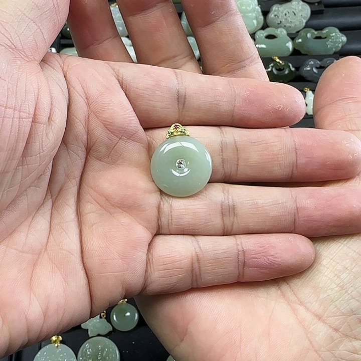 和田玉吊坠(不含链)银S925镶嵌