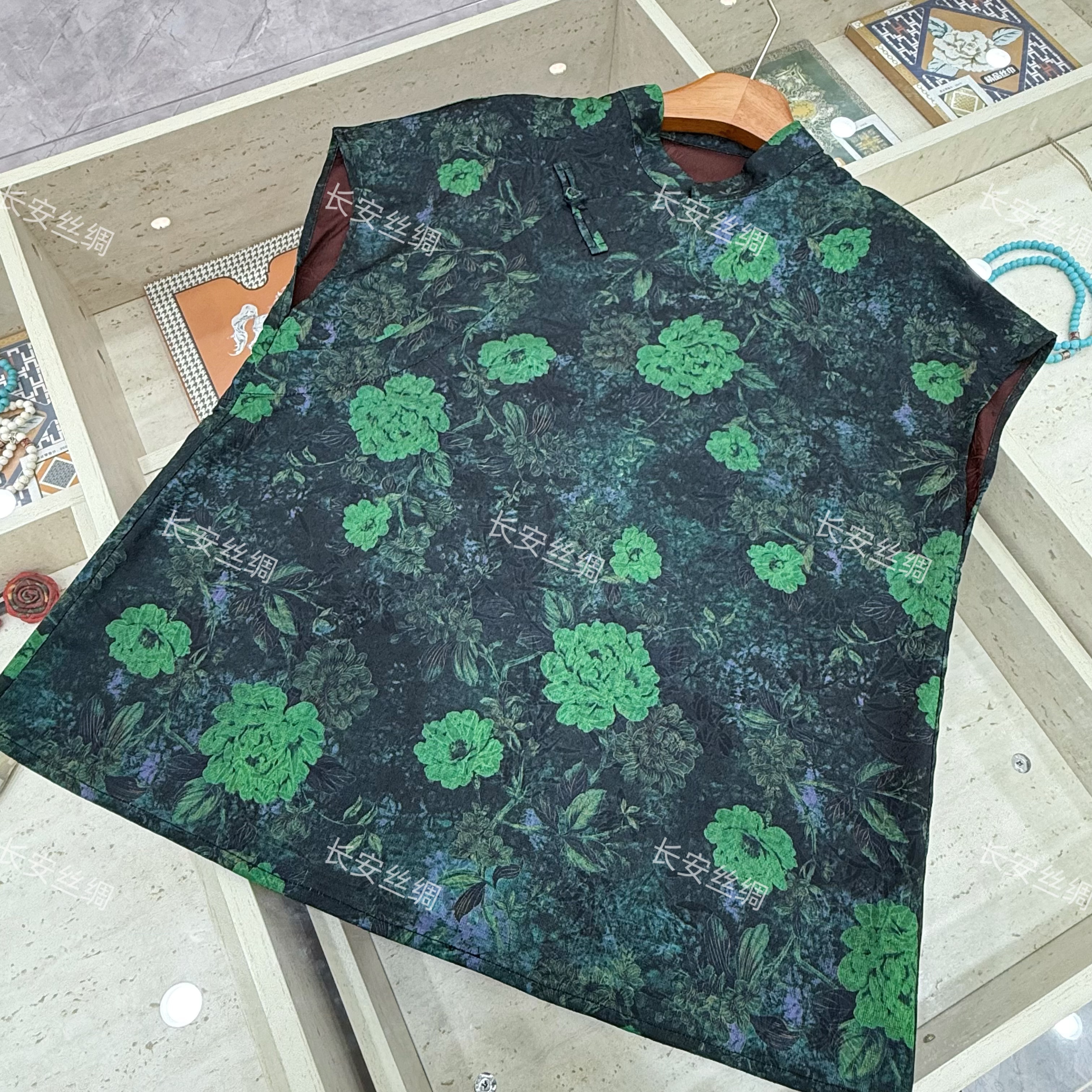 【长安】新中式复古提花立领宽松盘扣上衣女FY5060502