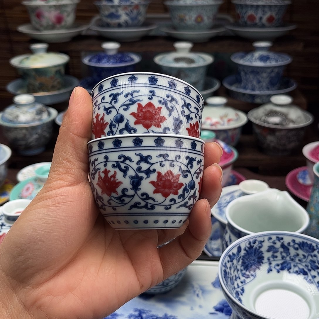 景德镇陶瓷两只缸杯