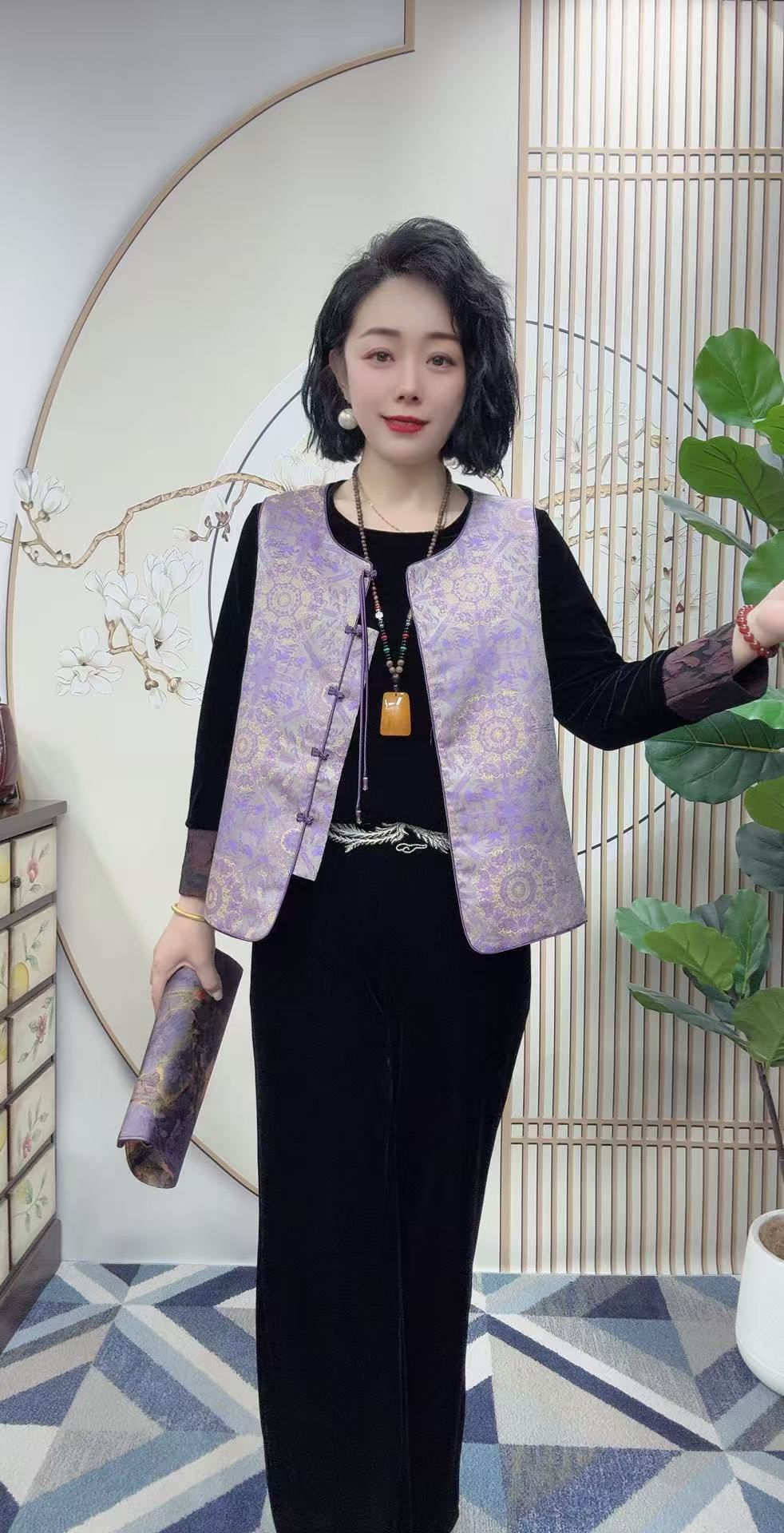 新款丝缎飘带马甲