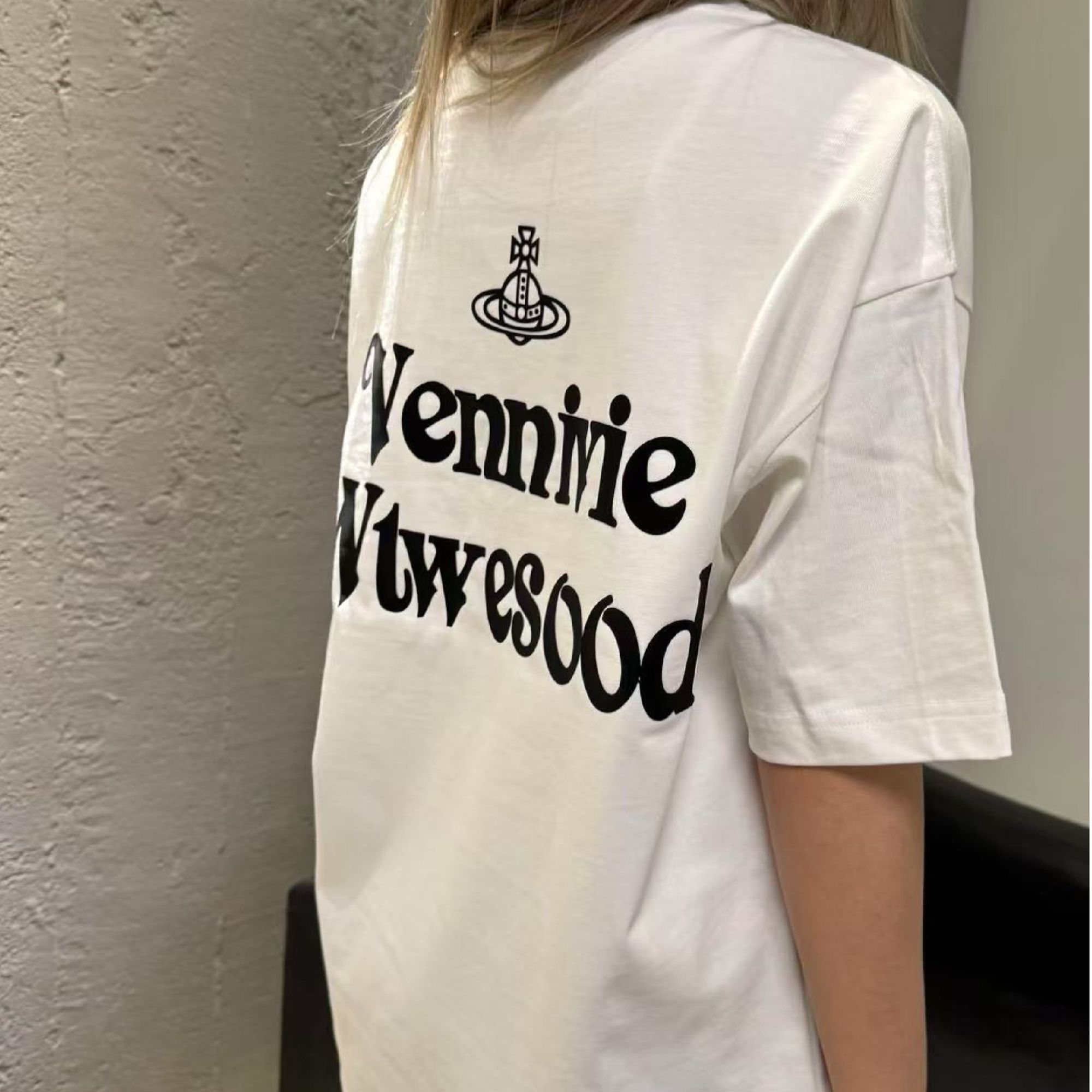 2025SS夏季短袖男女同款  西太后字母高级感休闲百搭白色半袖t恤