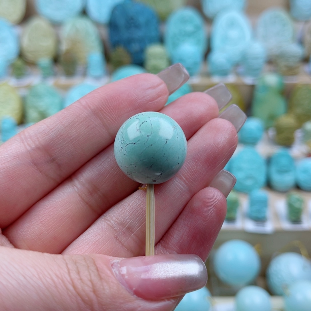 绿松石未镶嵌珠宝奇石18mm