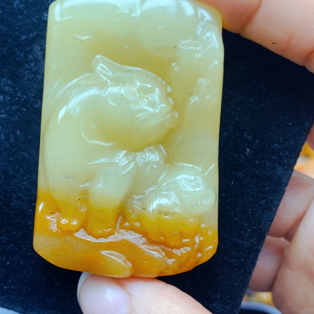 未镶嵌石英质玉（黄龙玉）颈饰