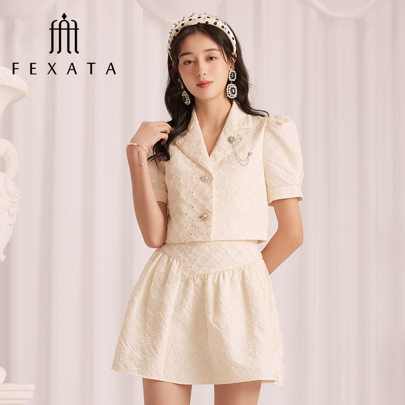 【白姐专属】FEXATA斐格思小香风套装提花通勤高级感两件套