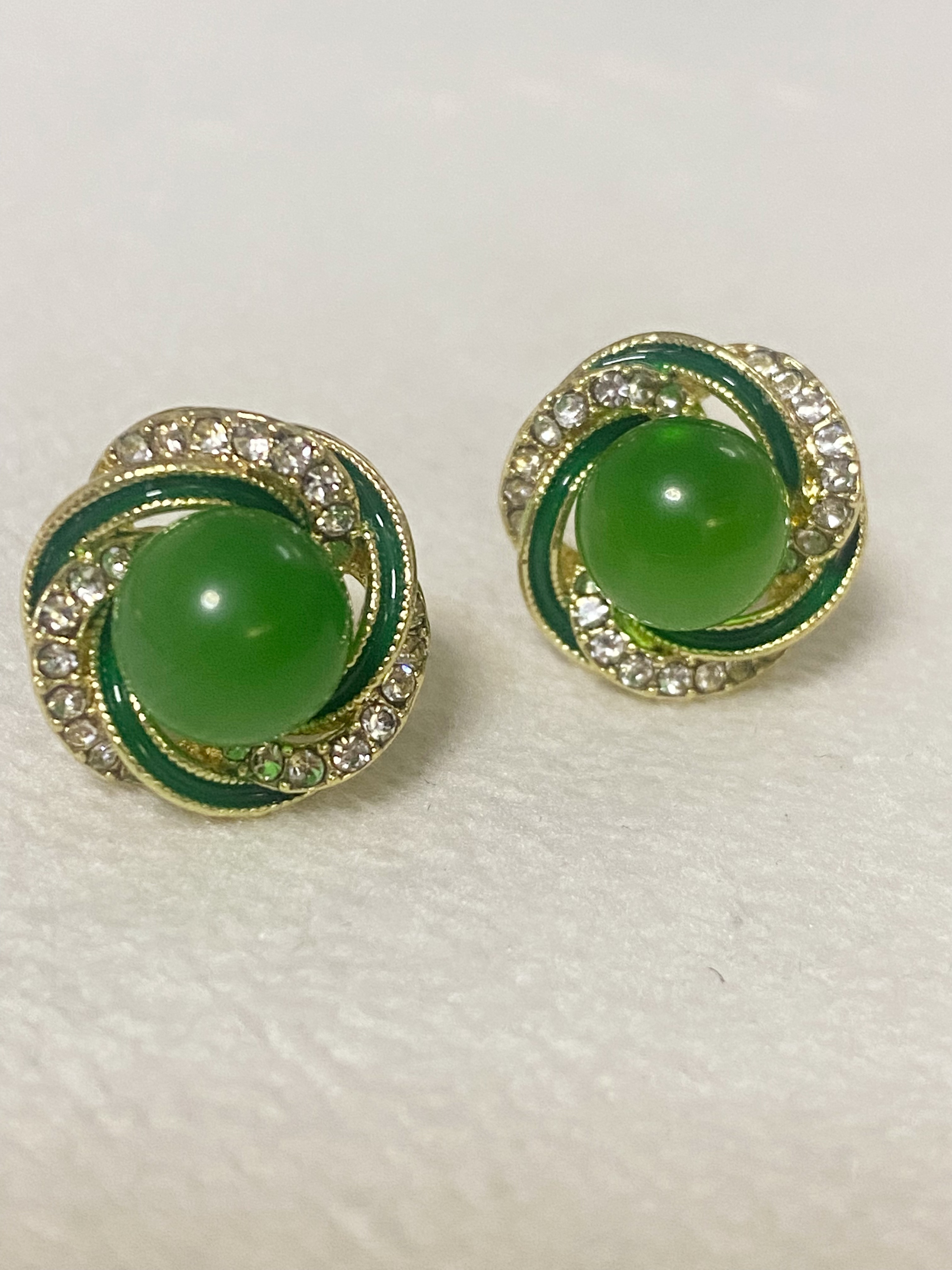 铜合金耳饰 【轻奢耳饰】绿色花苞耳钉（38010）