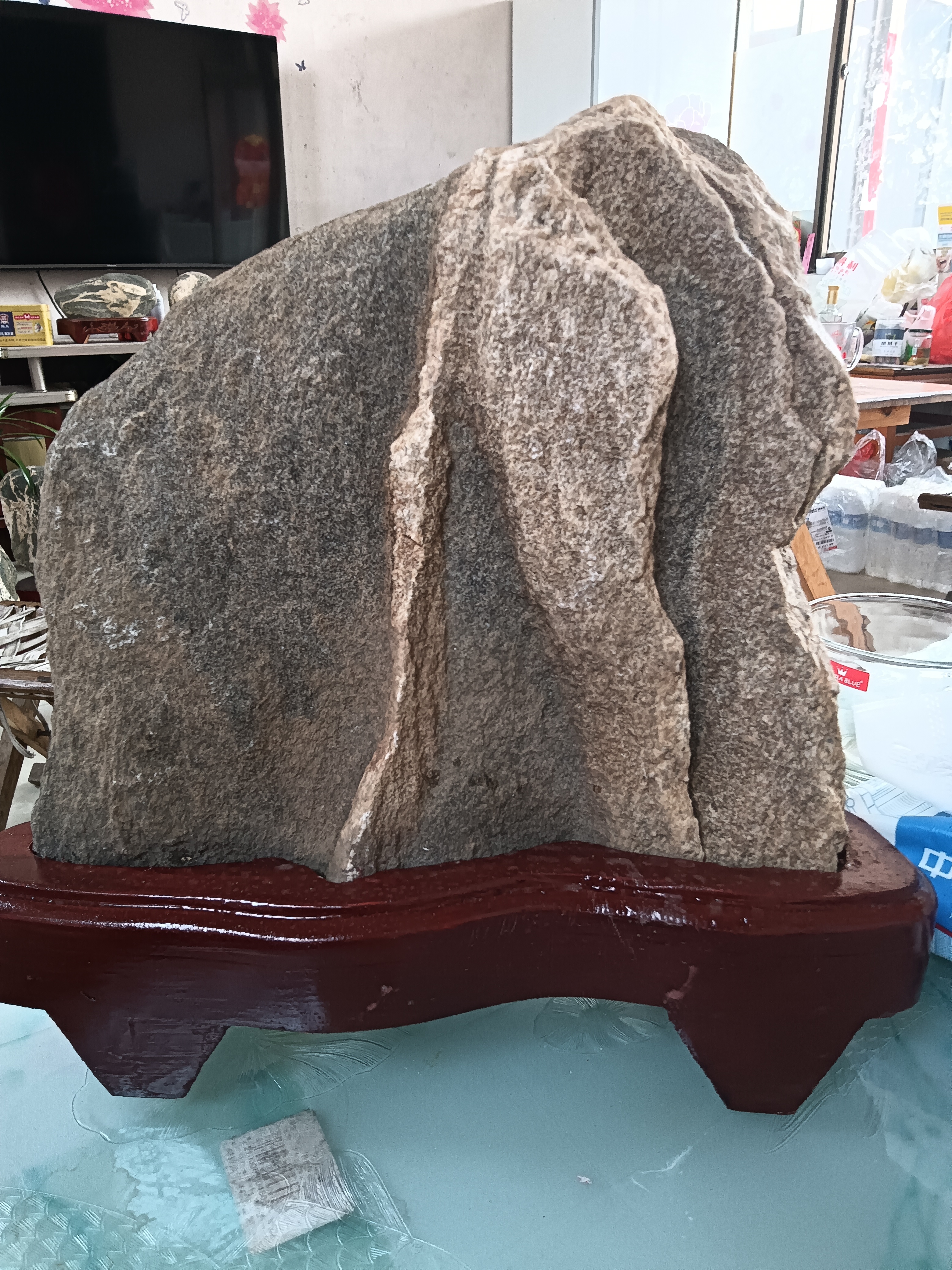 室内玄关客厅书房雕刻风化石头装饰品