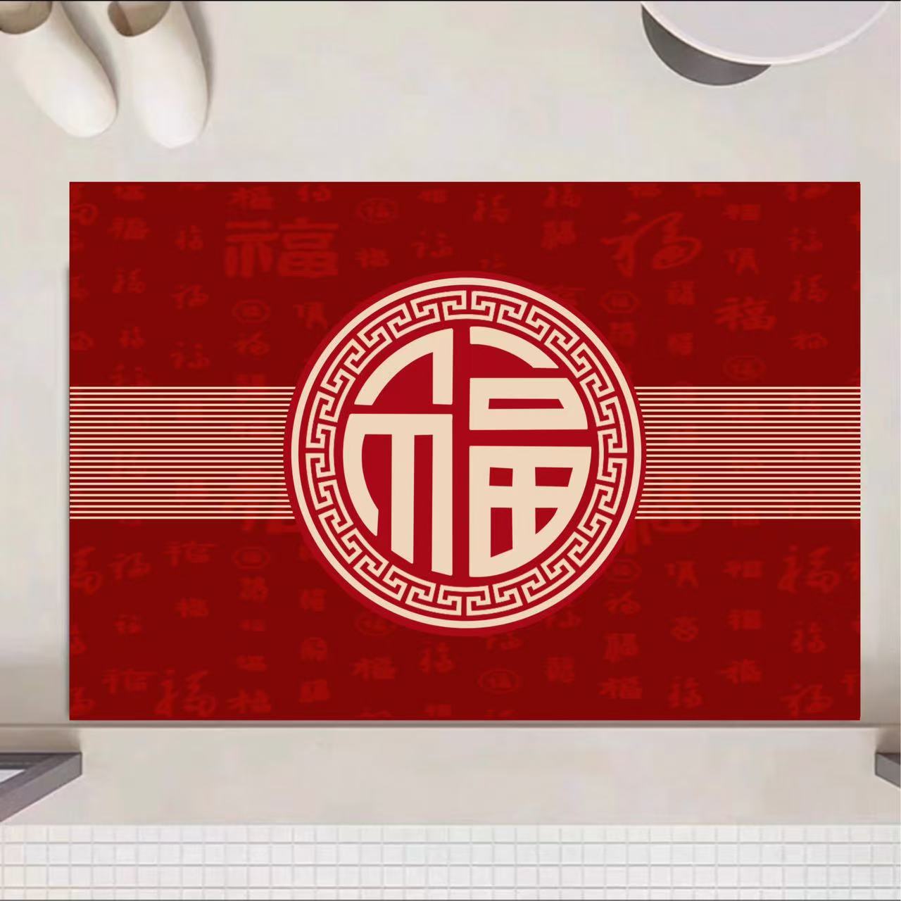 入户门垫多图案可选吸水防滑硅藻泥材质家用喜庆地垫浴室垫子卧室