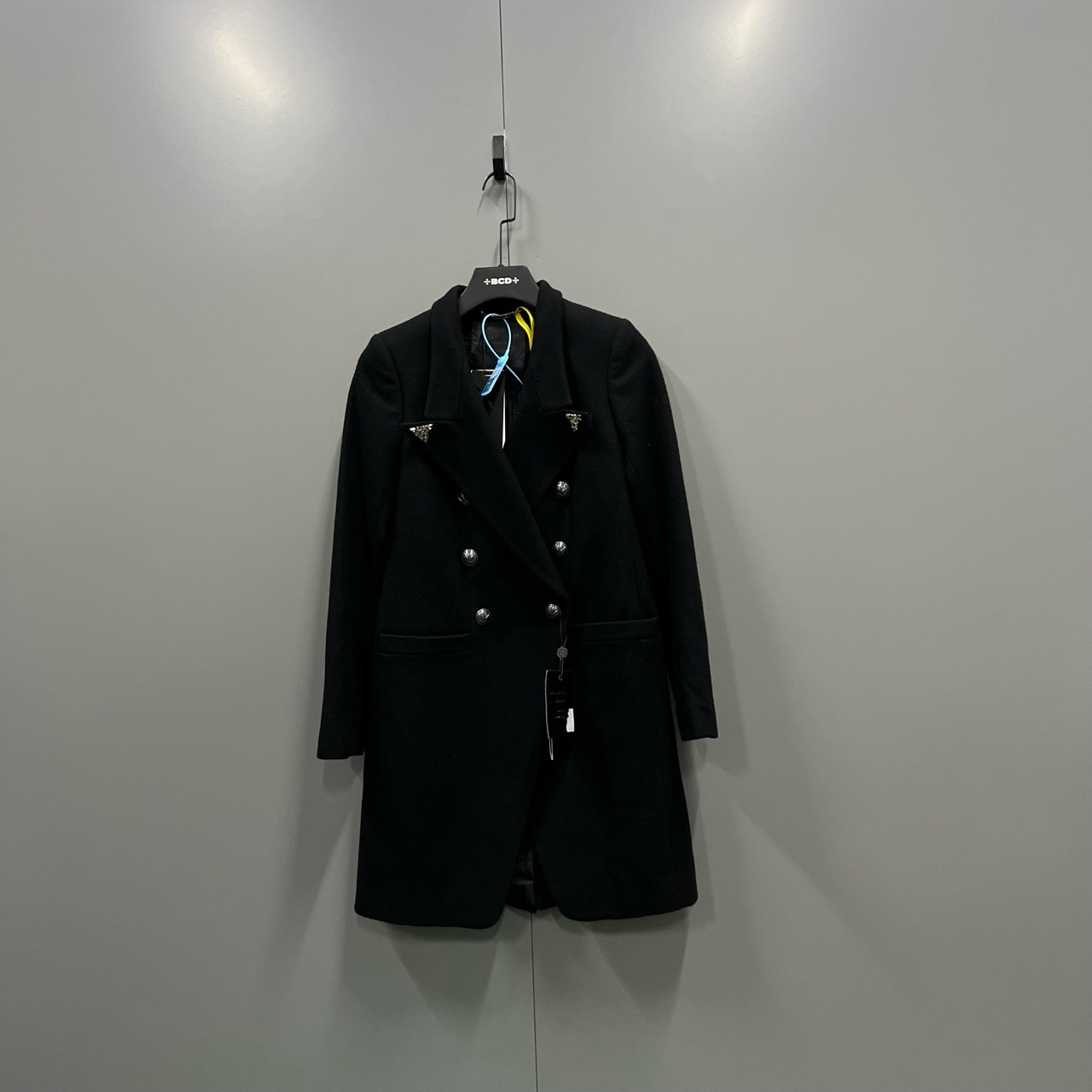95新  （jp）224 PHILIPP PLEIN 黑色背后毒蛇印花大衣 S码