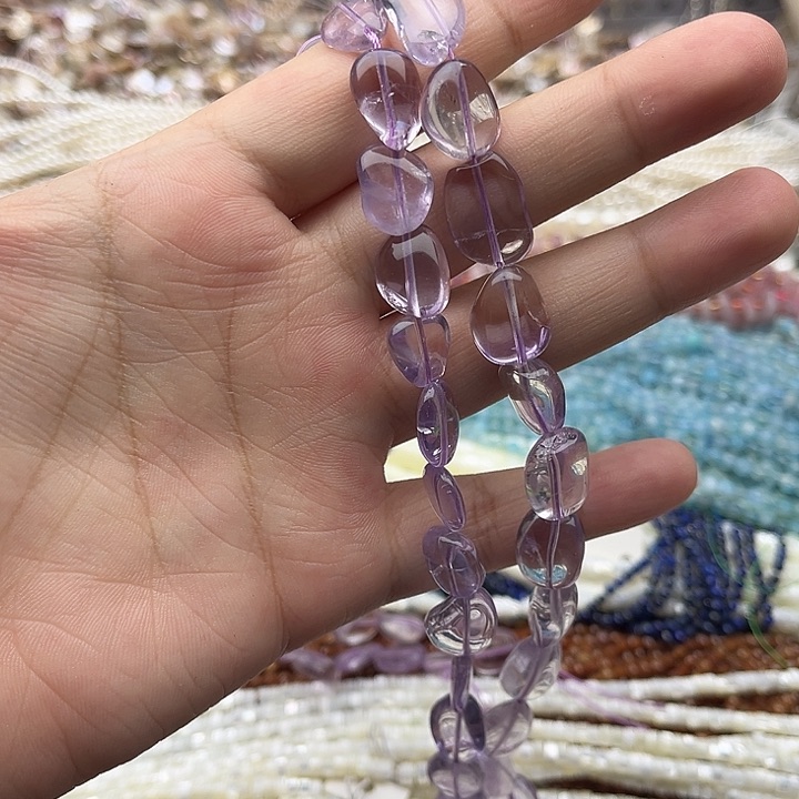 未镶嵌玛瑙/玉髓珠宝半成品一条玻利维亚紫晶随型