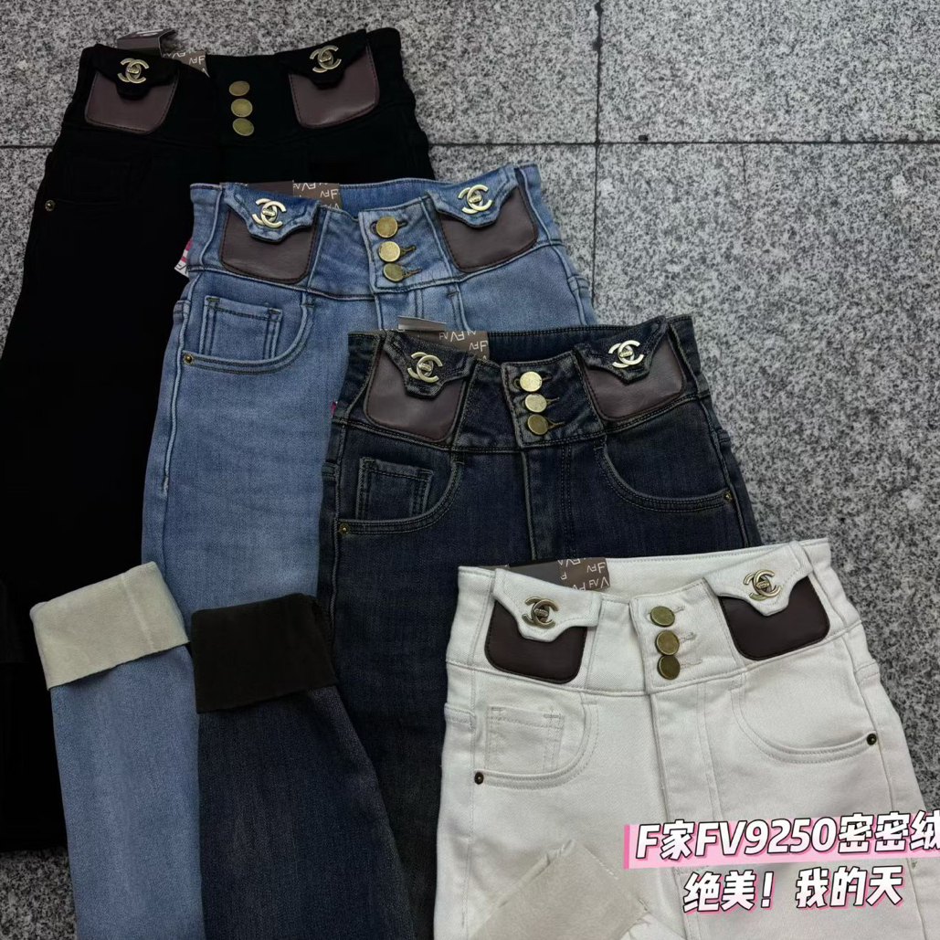 F家冬款上新重工高腰显瘦小脚裤