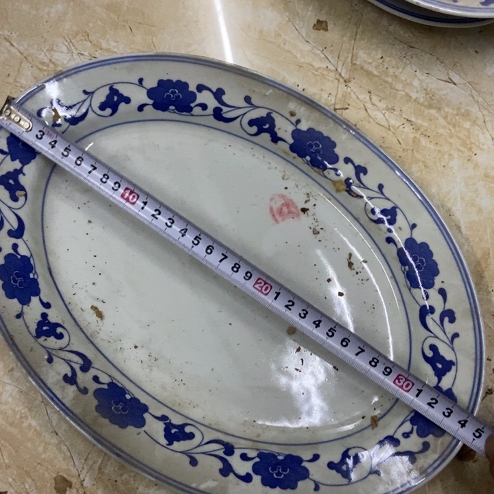 陶35*25厘米芙蓉花鱼盘