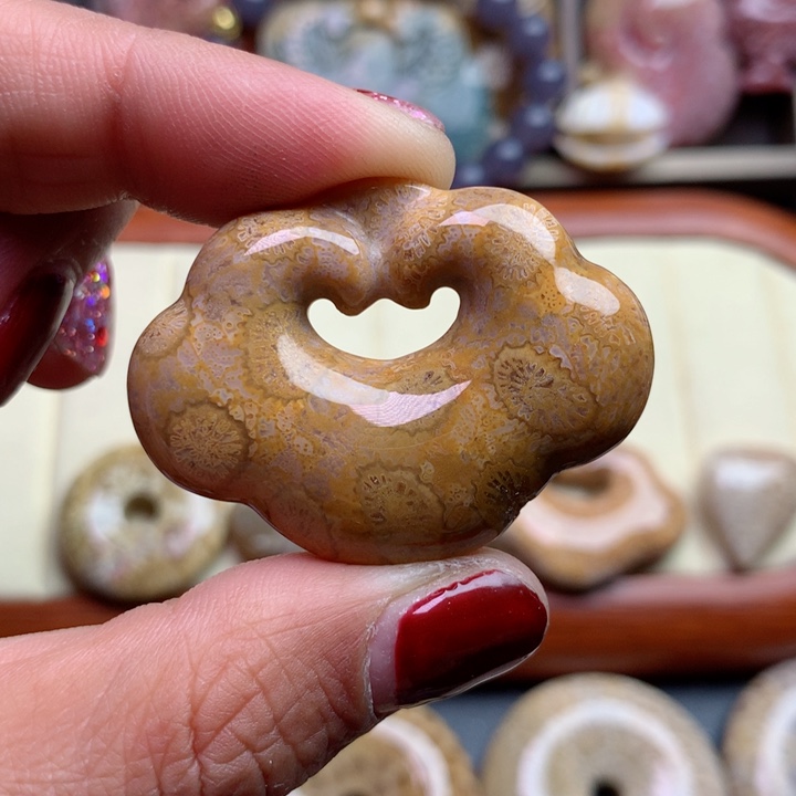 硅化珊瑚（珊瑚玉）颈饰未镶嵌