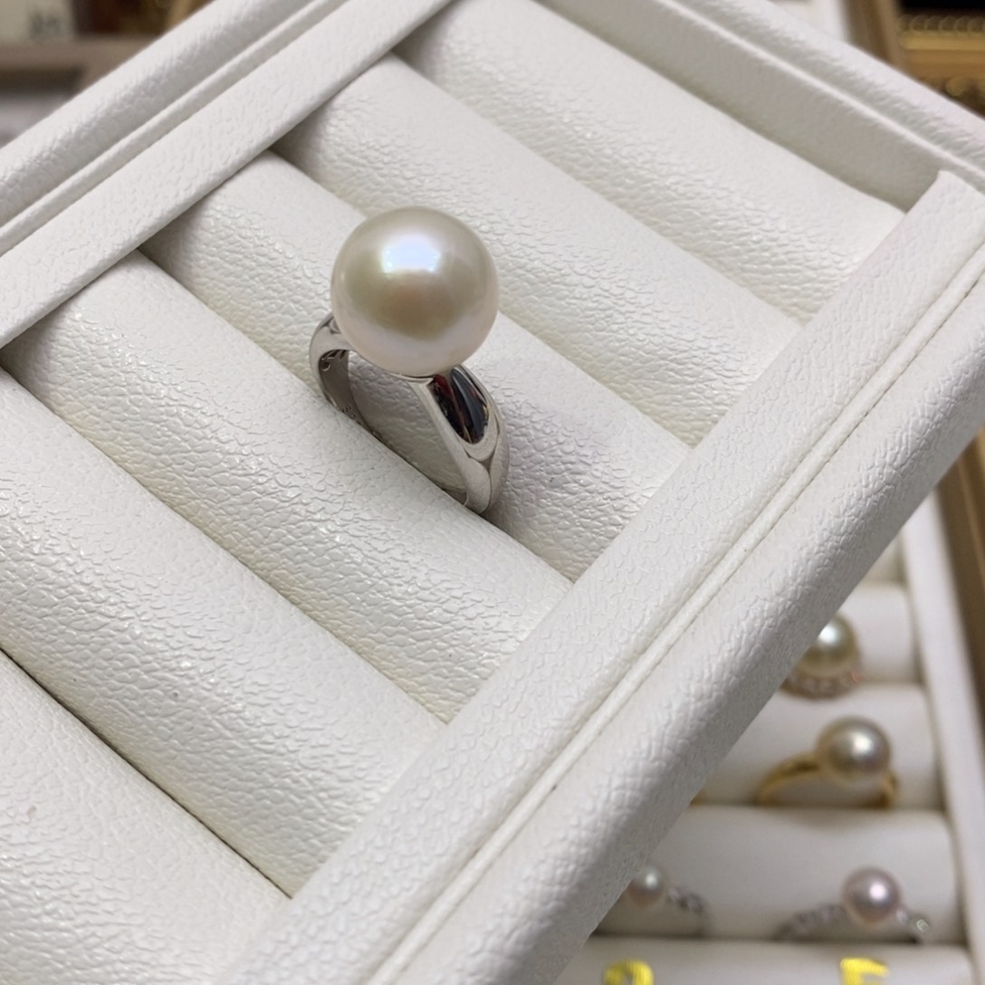 淡水珍珠戒指银S925镶嵌12.9福利炸