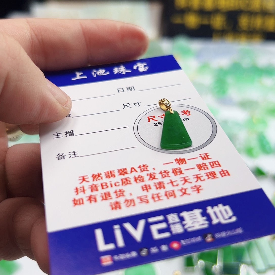 翡翠项链18K金镶嵌翡翠