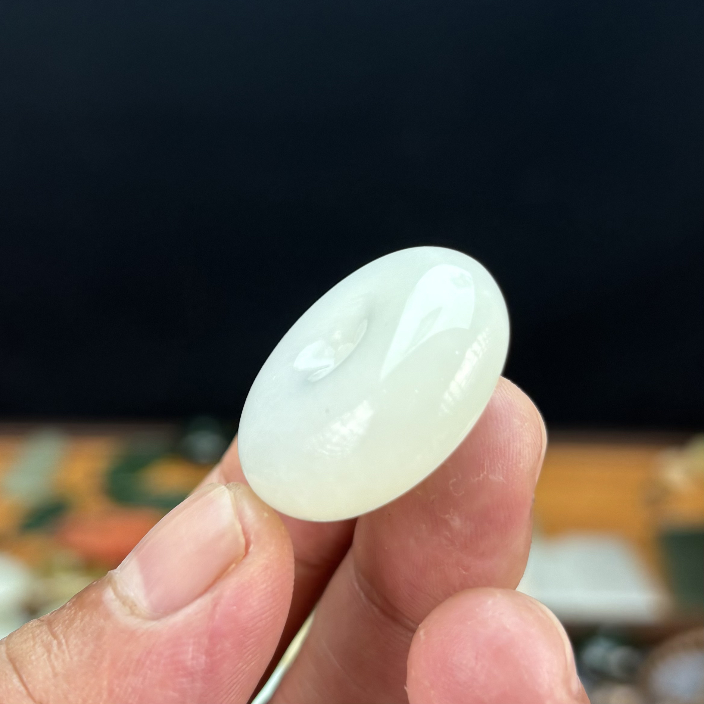 28✖️11俄料高青白干净细腻油润和田玉平安扣玉坠吊坠