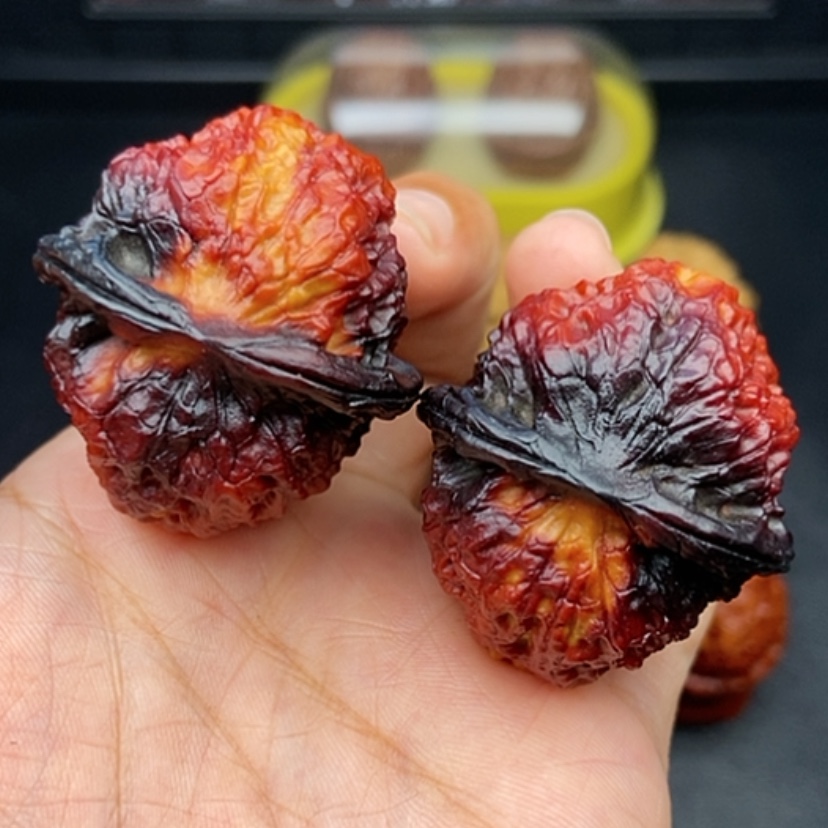 【闪购商品】文玩核桃把件40尺七彩麒麟纹狮子