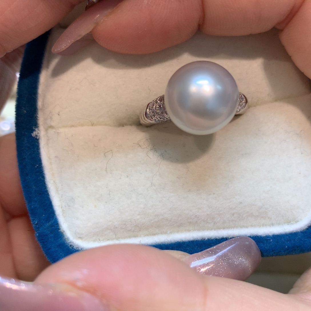 海水珍珠戒指银S925镶嵌