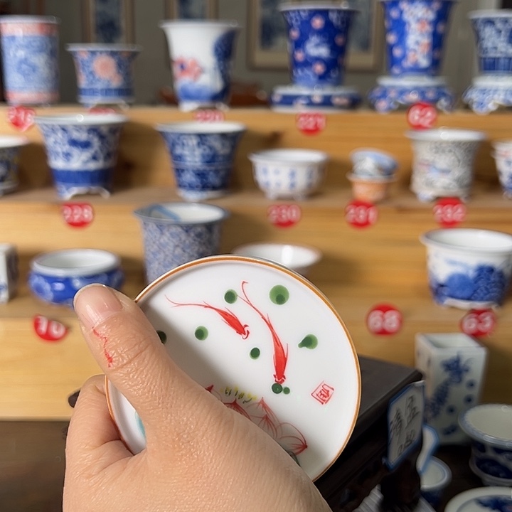 蓝***春墨奈手绘陶瓷花盆