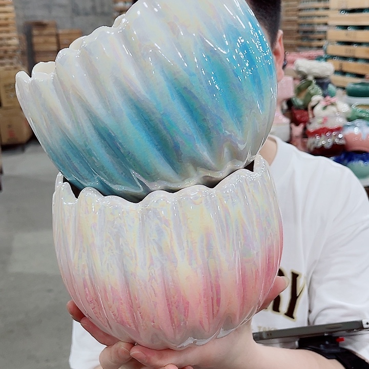 有孔，凑10元包邮陶瓷花盆发货！
