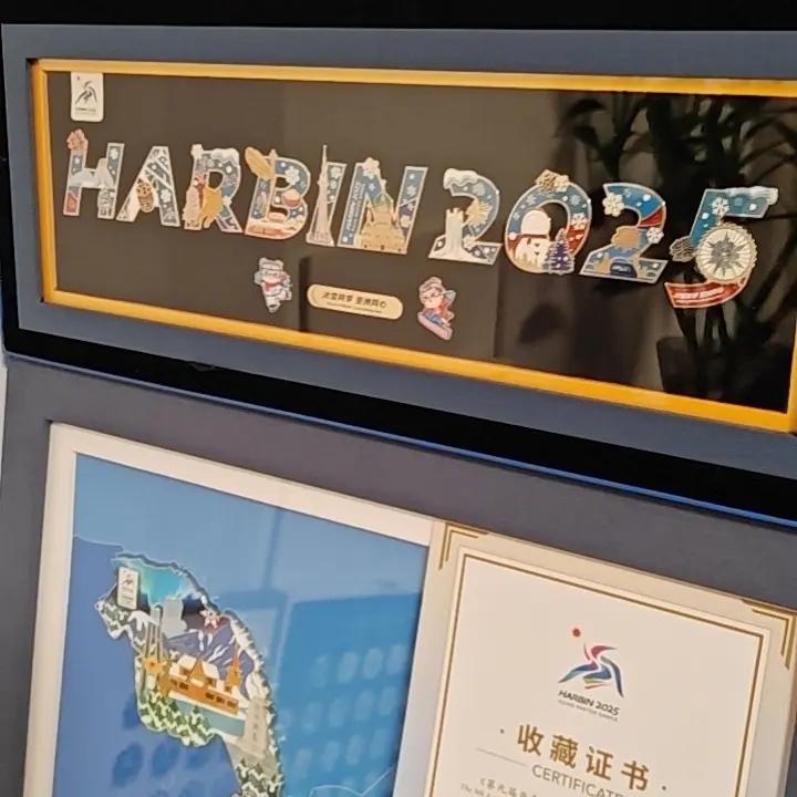哈尔滨亚冬会2025字母徽章套装原价888，送好看徽章，顺丰包邮