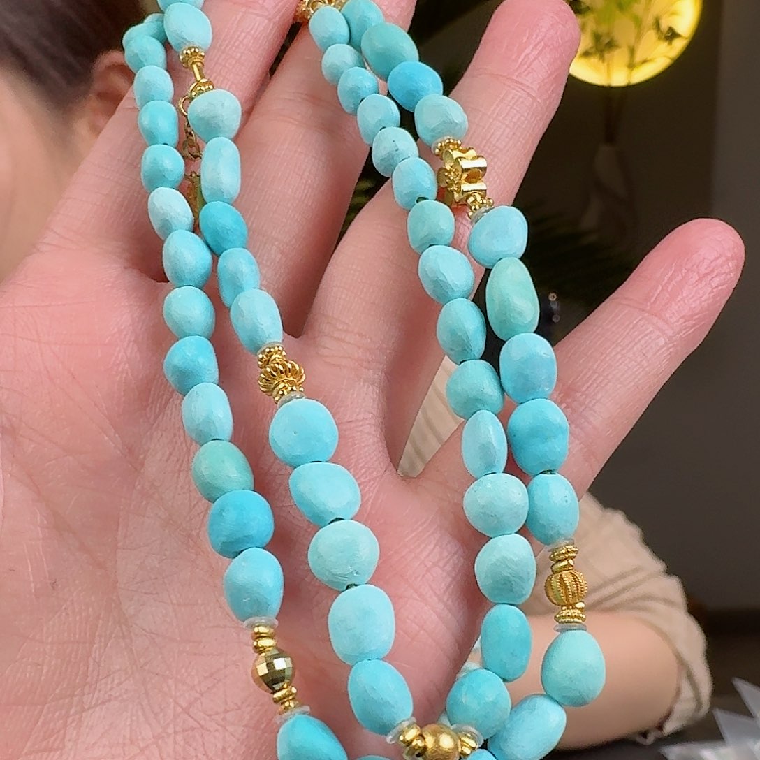 绿松石珠宝奇石18K金镶嵌