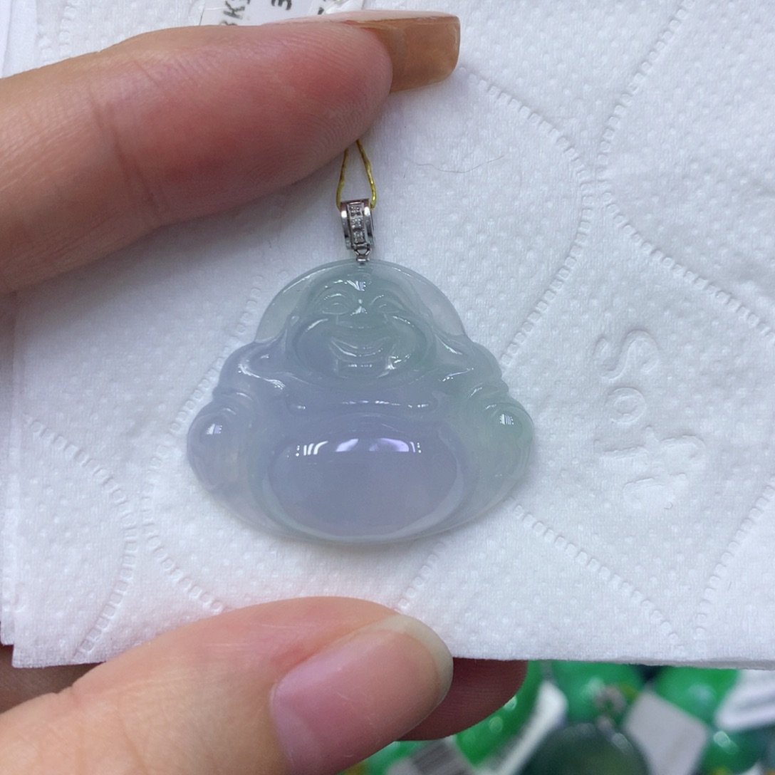 颈饰18K金镶嵌翡翠