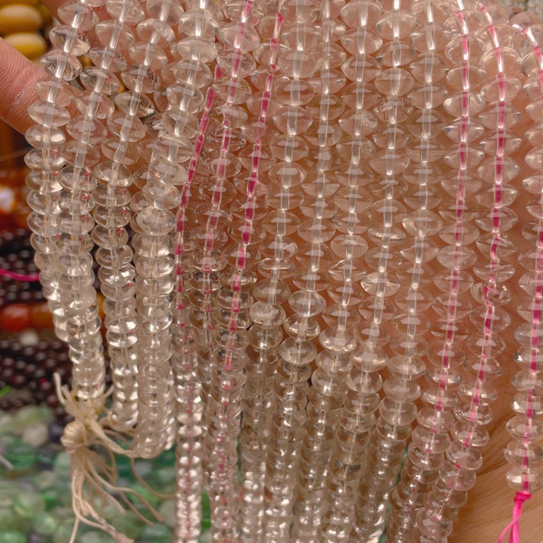 玛瑙/玉髓珠宝半成品未镶嵌白水晶1条飞碟卡8高货