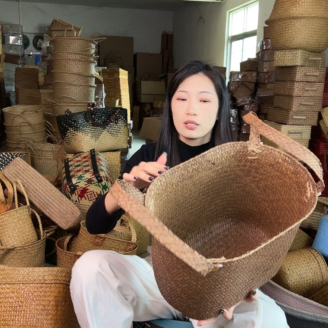 草编草编包/草编收纳盒带瑕疵