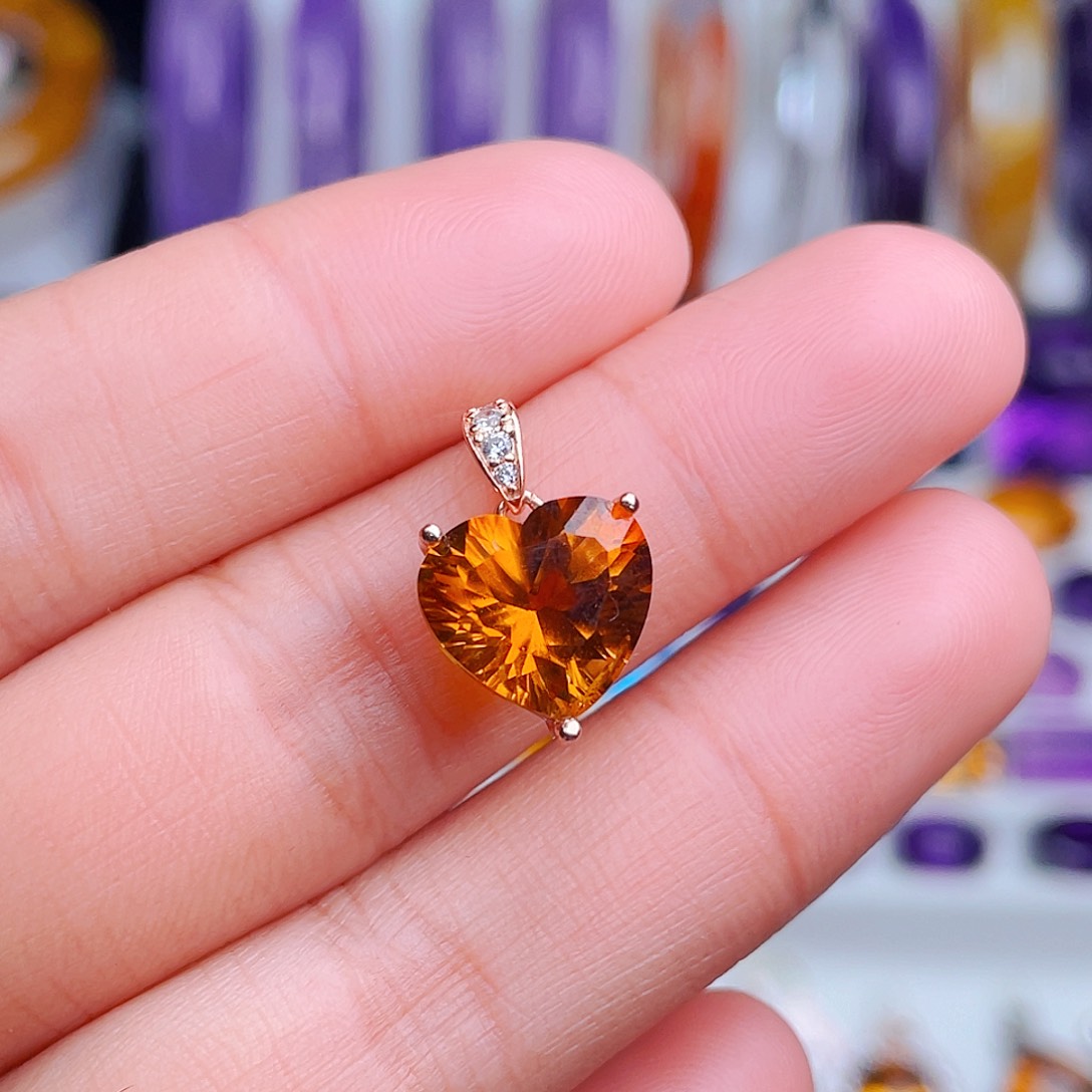 颈饰银S925镶嵌黄晶