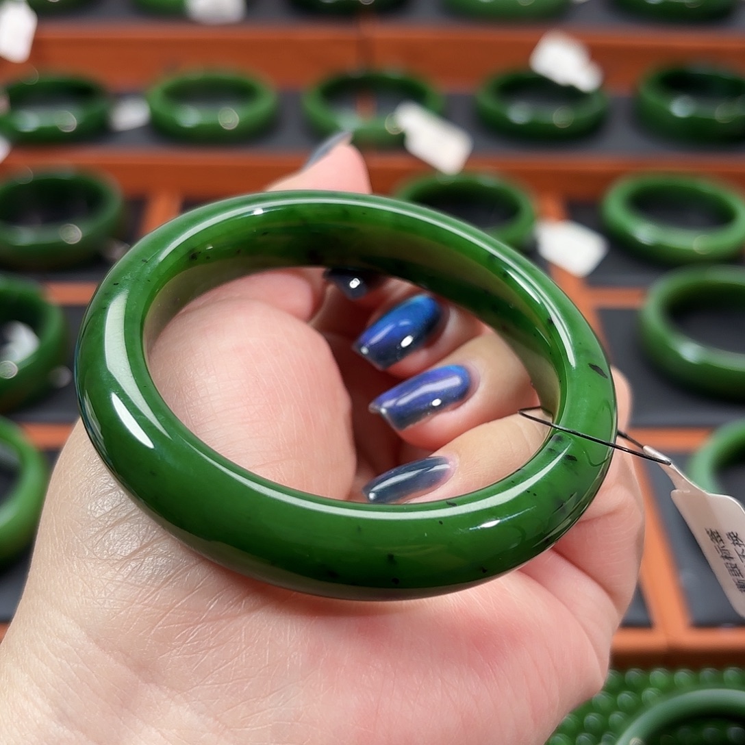 和田玉未镶嵌手镯57-58