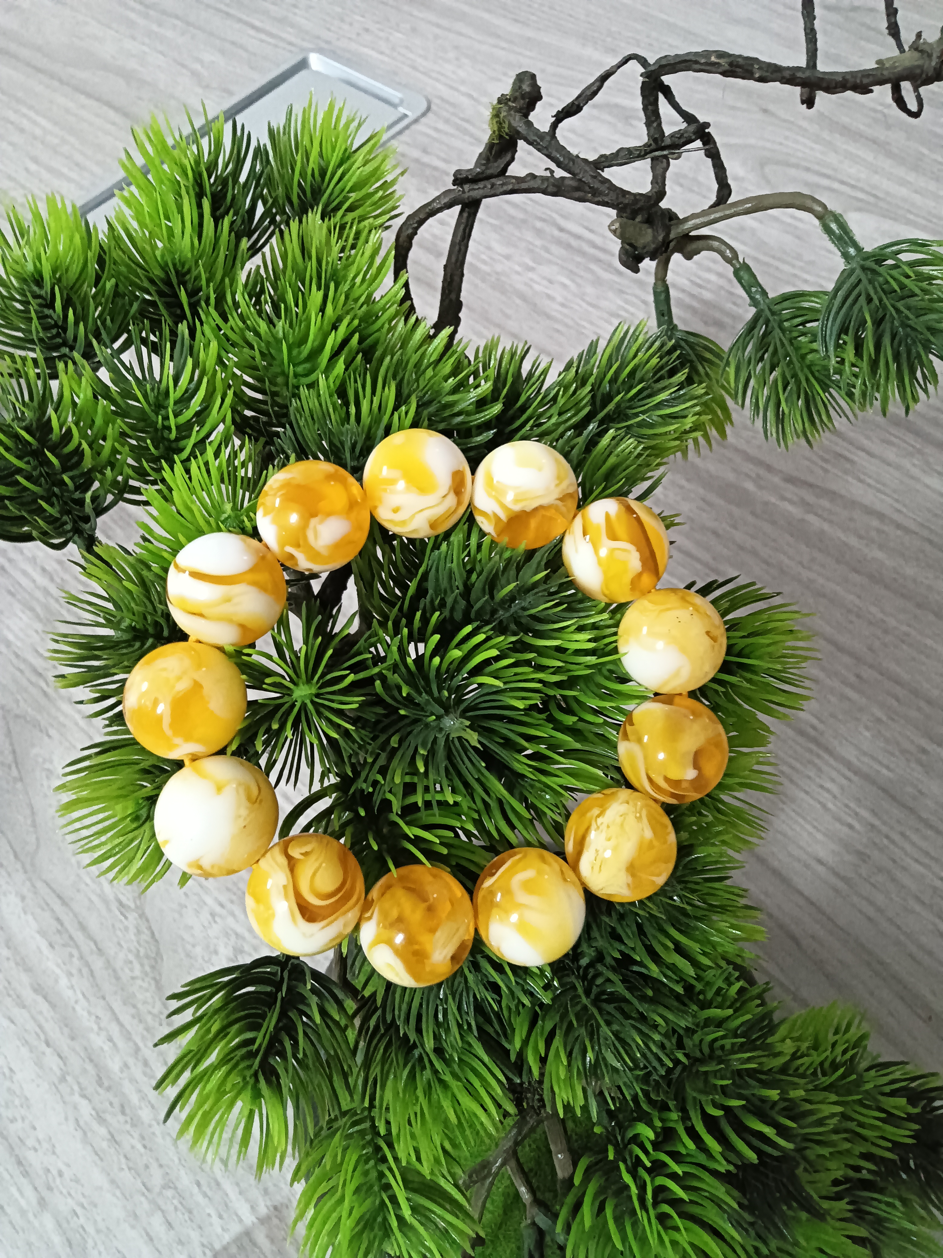 金绞白蜜蜡卡18手串ML0333