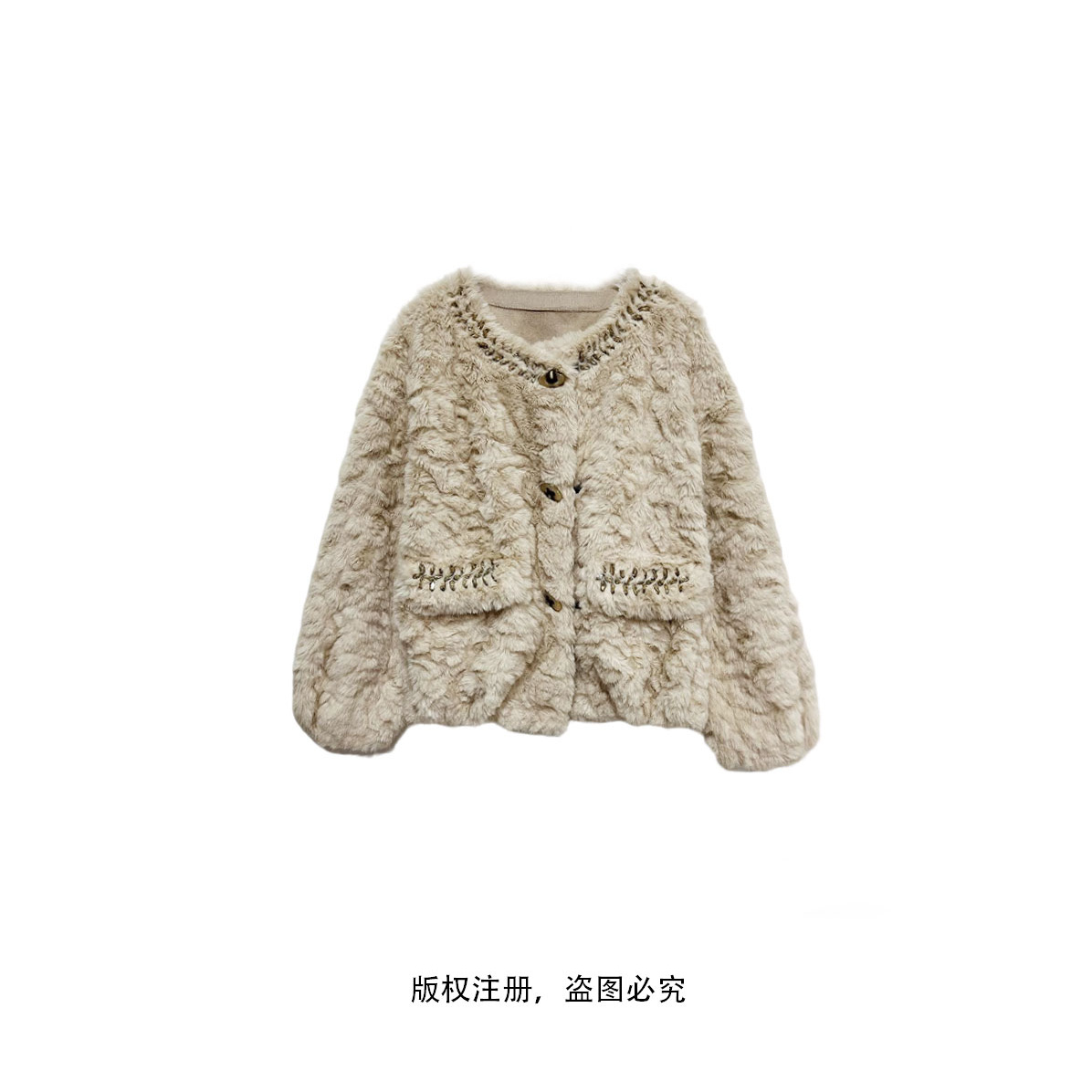 【COCOLOYIS】直下摆短外套长袖秋季系扣小香风时尚冬季250102412