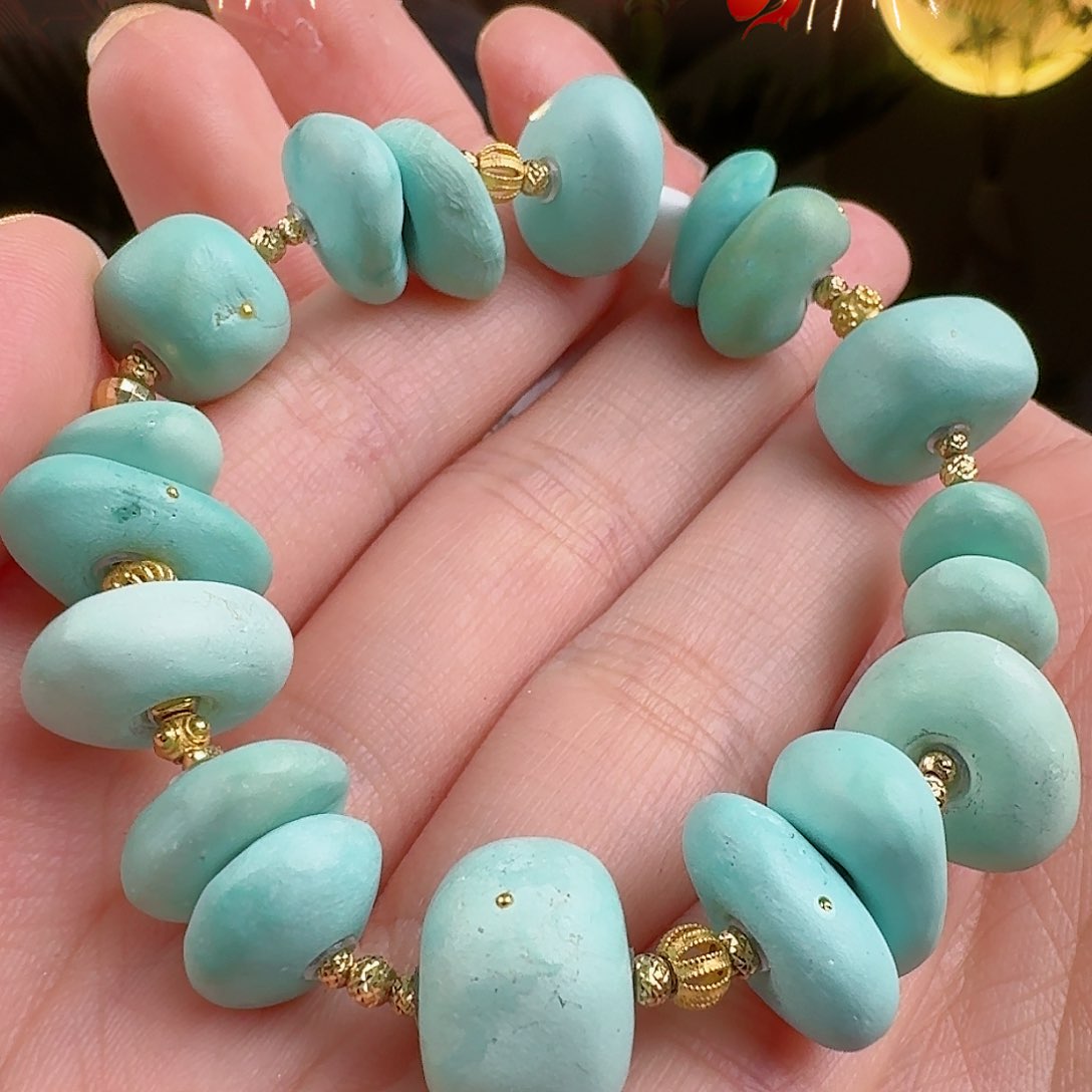 绿松石珠宝奇石18K金镶嵌