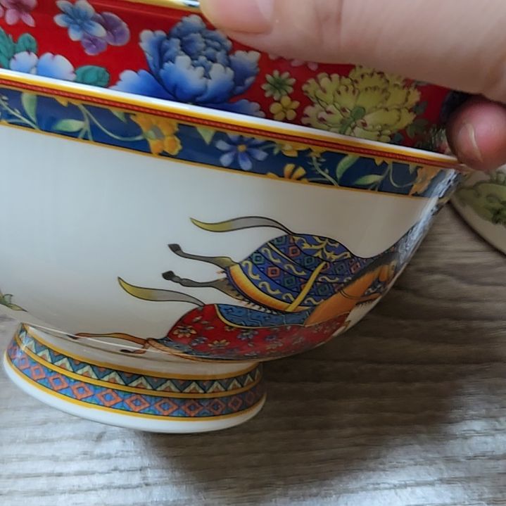 瓷片瑕疵珐琅彩6寸2个面碗666666