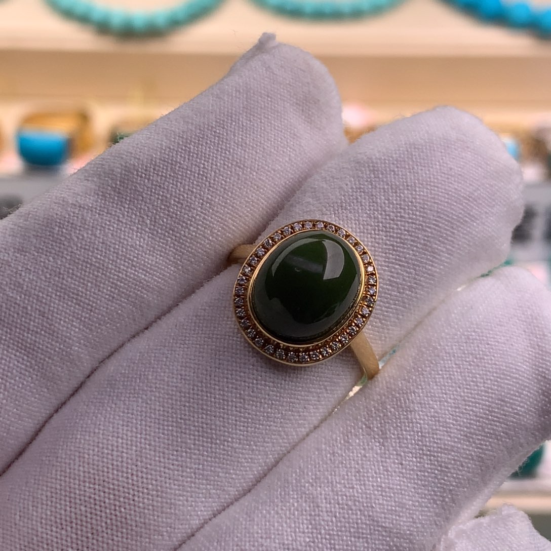 绿松石珠宝奇石18K金镶嵌