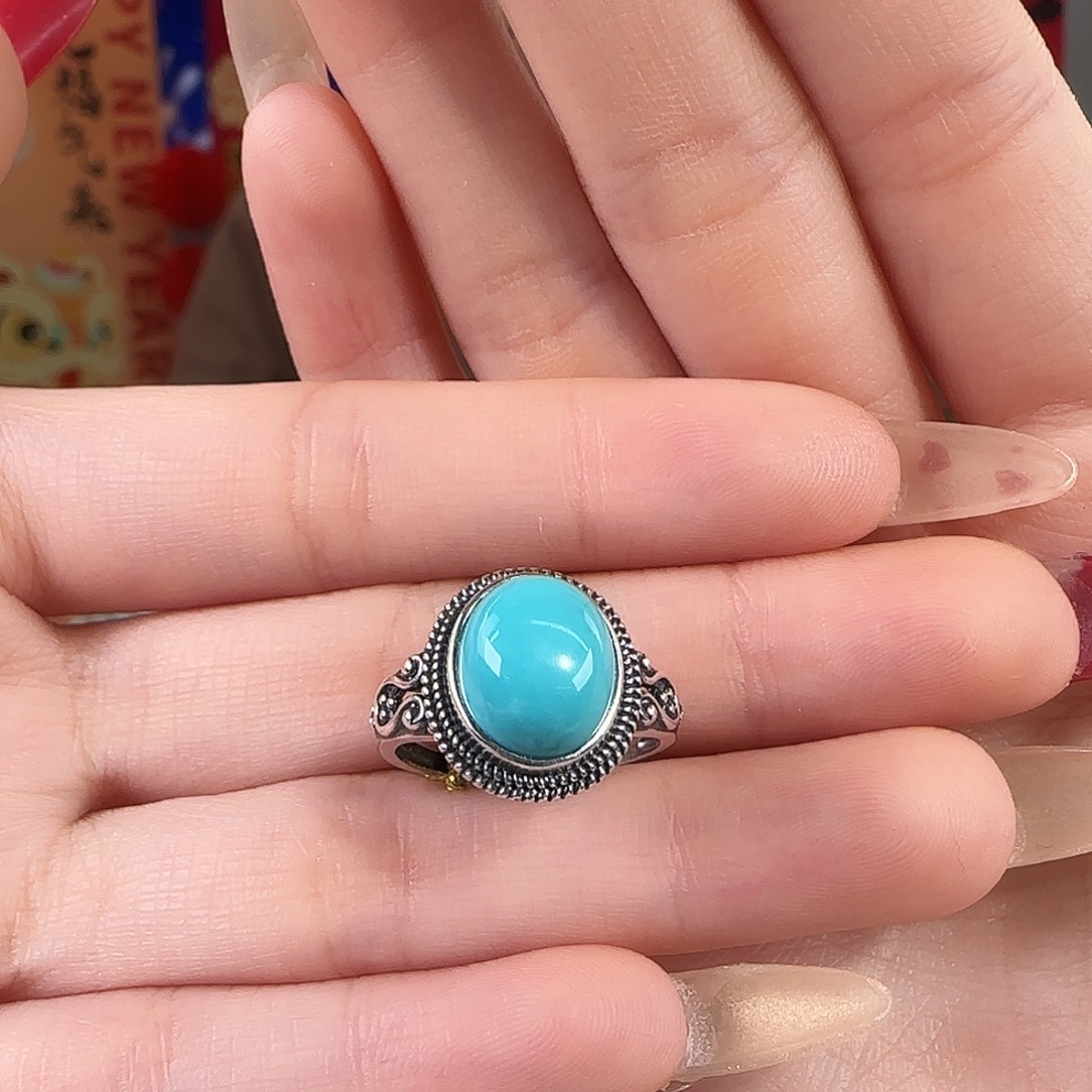 绿松石银S925镀金镶嵌珠宝奇石