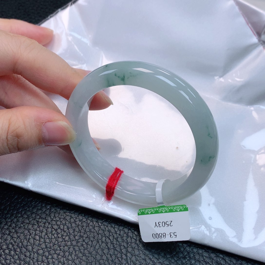 翡翠手镯未镶嵌缅甸天然翡翠手镯53圈口