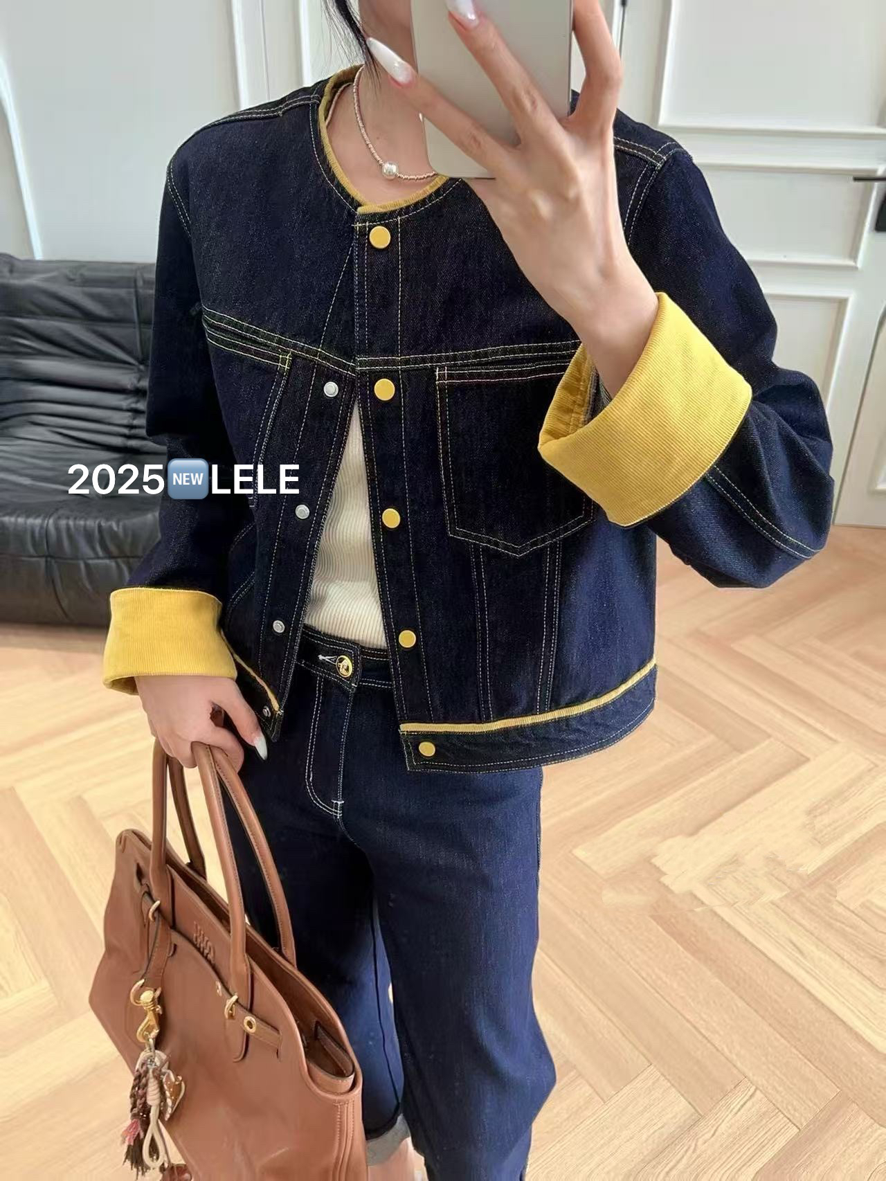 乐乐小铺-拼接短款外套