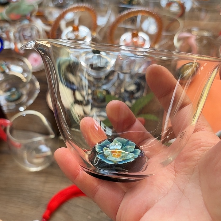 玻璃手工艺品玻璃茶器天剑蓝花语