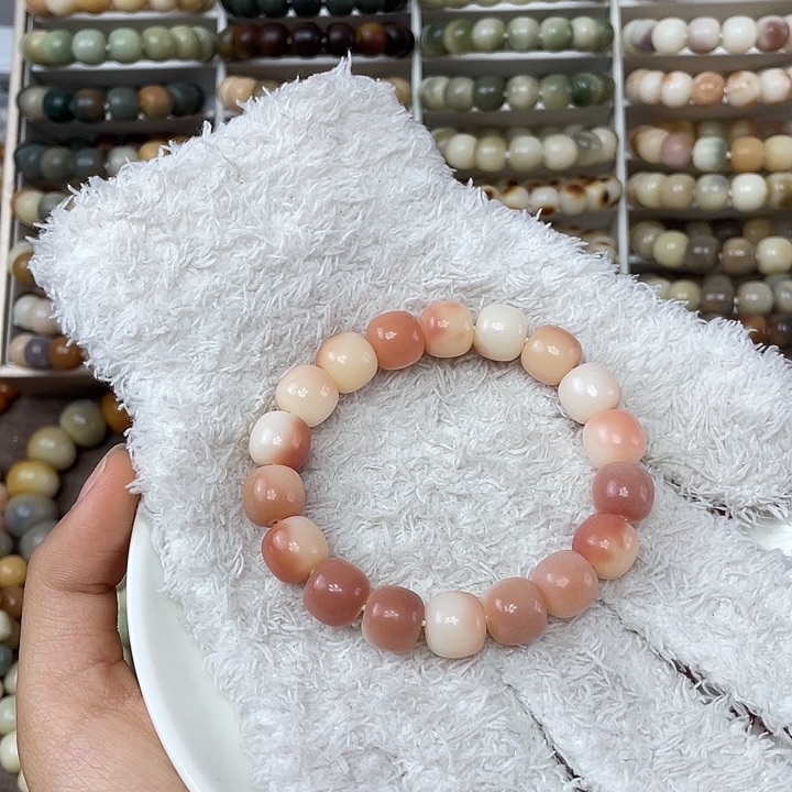 菩提根/象牙果手串卡12干磨飘花桶珠