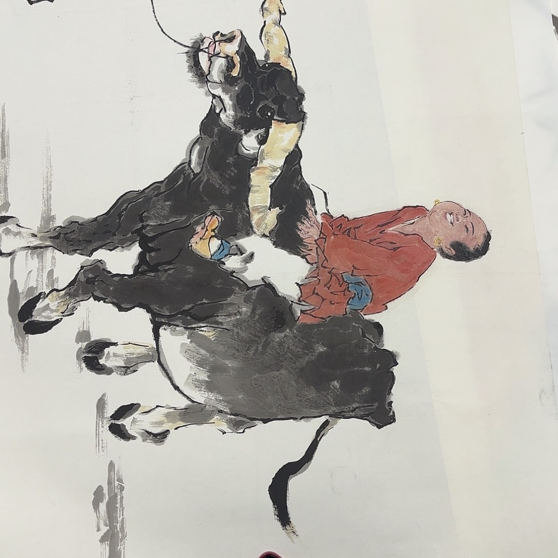 桃***酒国画四尺人物作品童