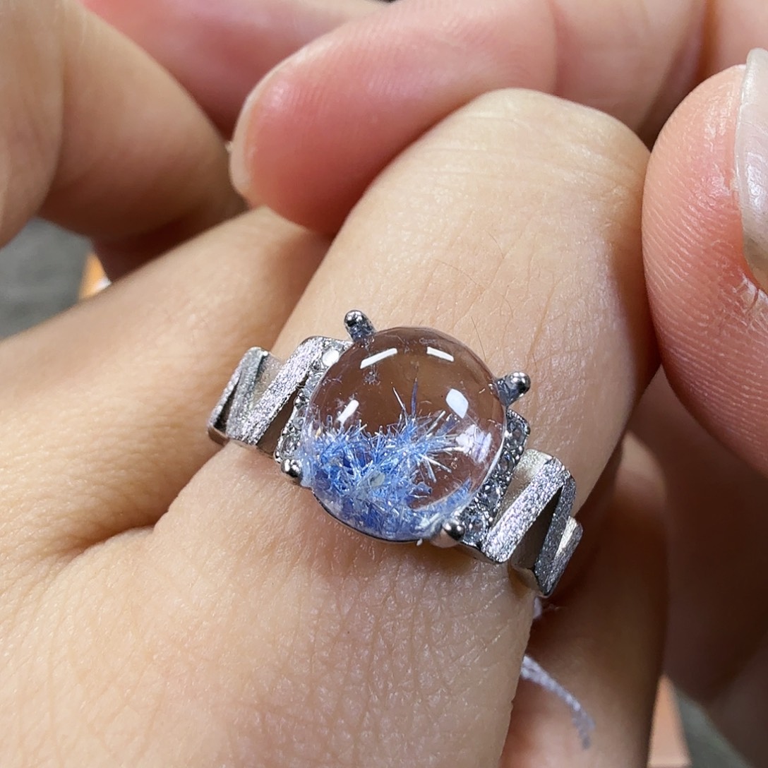 戒指银S925镶嵌水晶