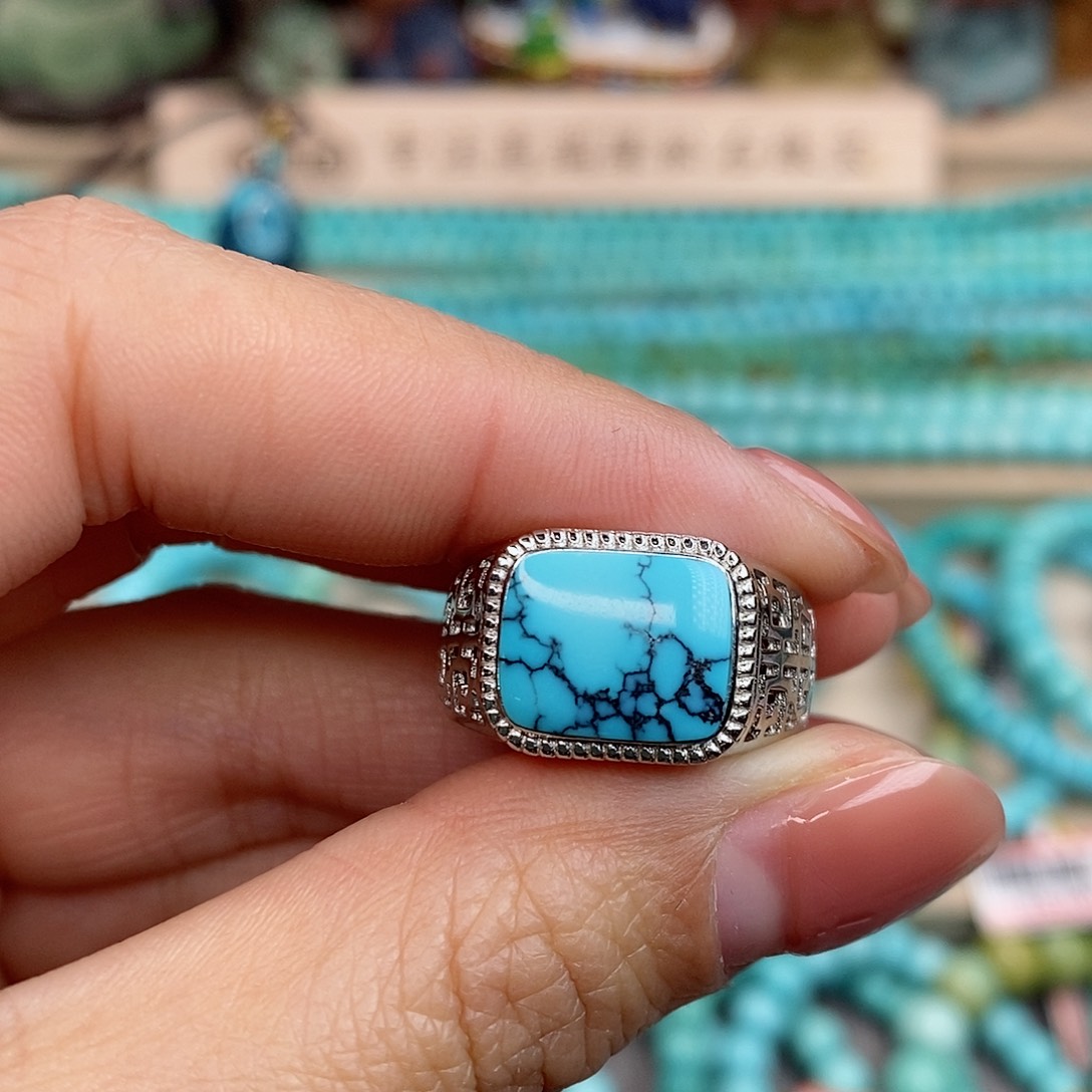 绿松石珠宝奇石银S925镶嵌