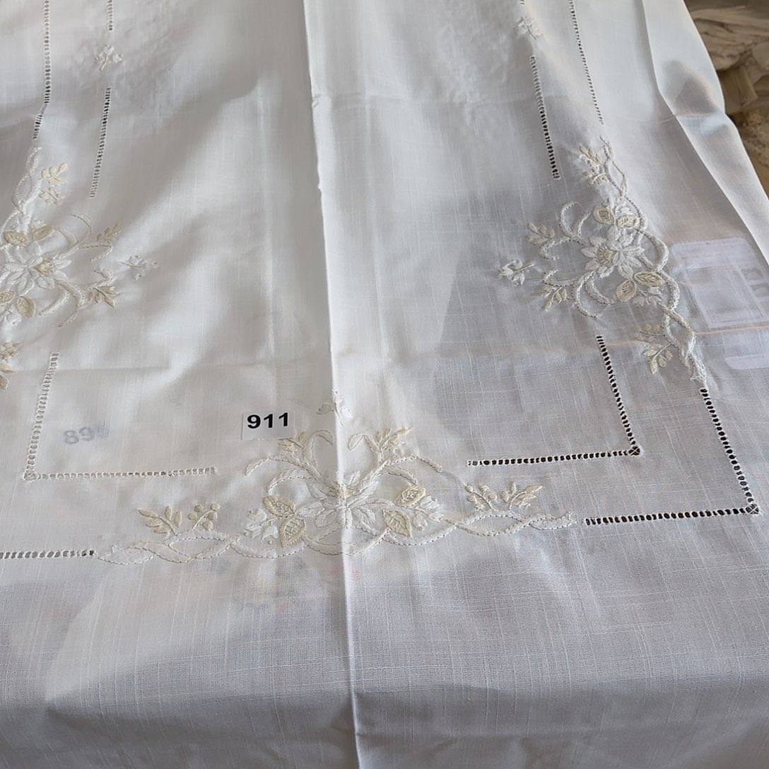 亚麻手工手绣2.7✖️1.7桌布911号