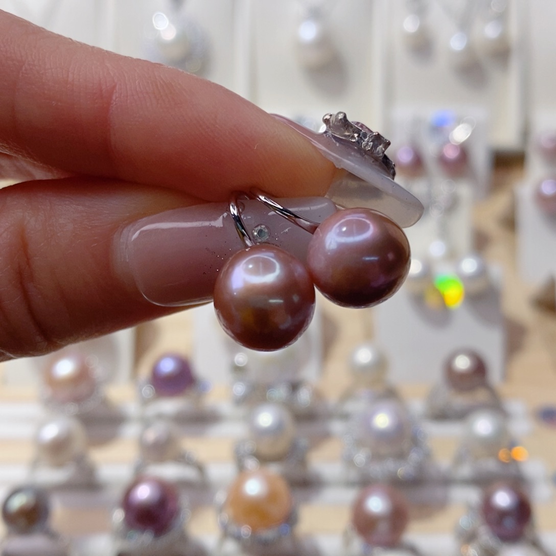 淡水珍珠耳饰合金