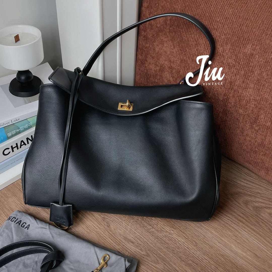 99新 Balenciaga/巴黎世家 黑金中号rodeo中溯吊牌BJM2-7409